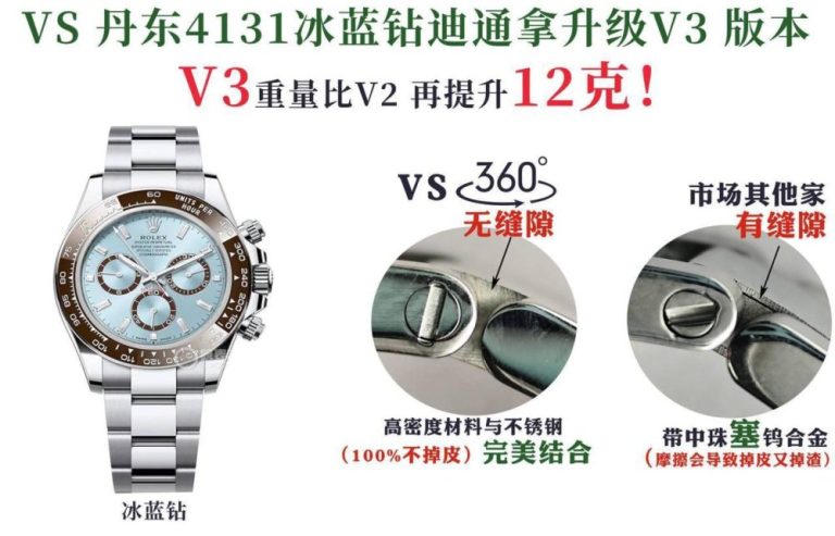 【復刻手錶】VS 丹東 4131 冰藍鑽迪通拿升級 V3 版本