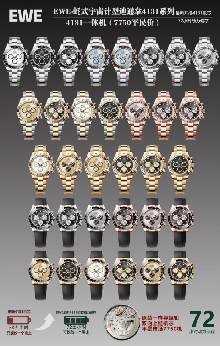 【復刻手錶】EWE 新品 勞力士 迪通拿 平民版 4131 一體機